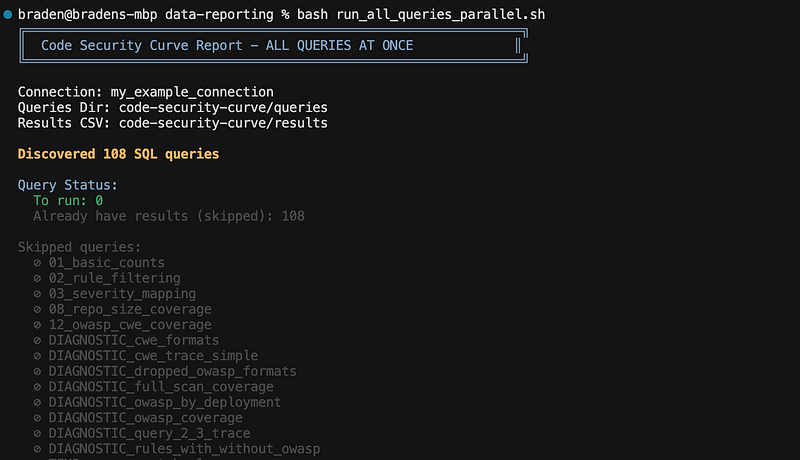 Shell script để tự động phát hiện và chạy các truy vấn cho báo cáo
