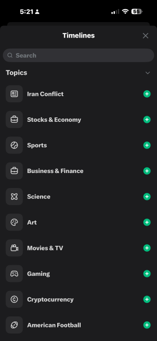 Giao diện chọn chủ đề trên X