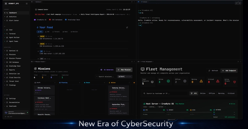 Giao diện CrowByte Terminal