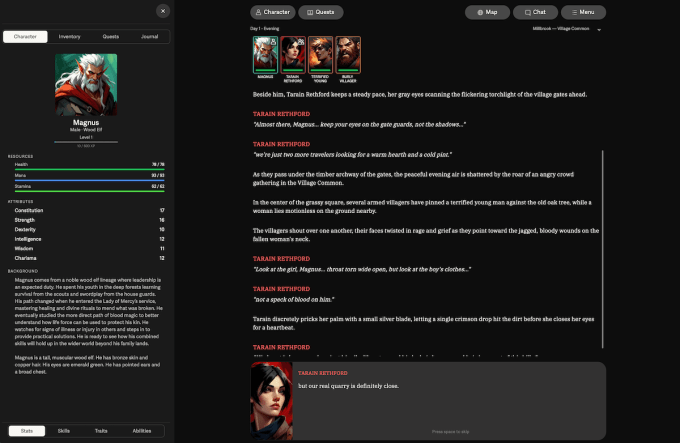 Giao diện nhân vật trong Voyage