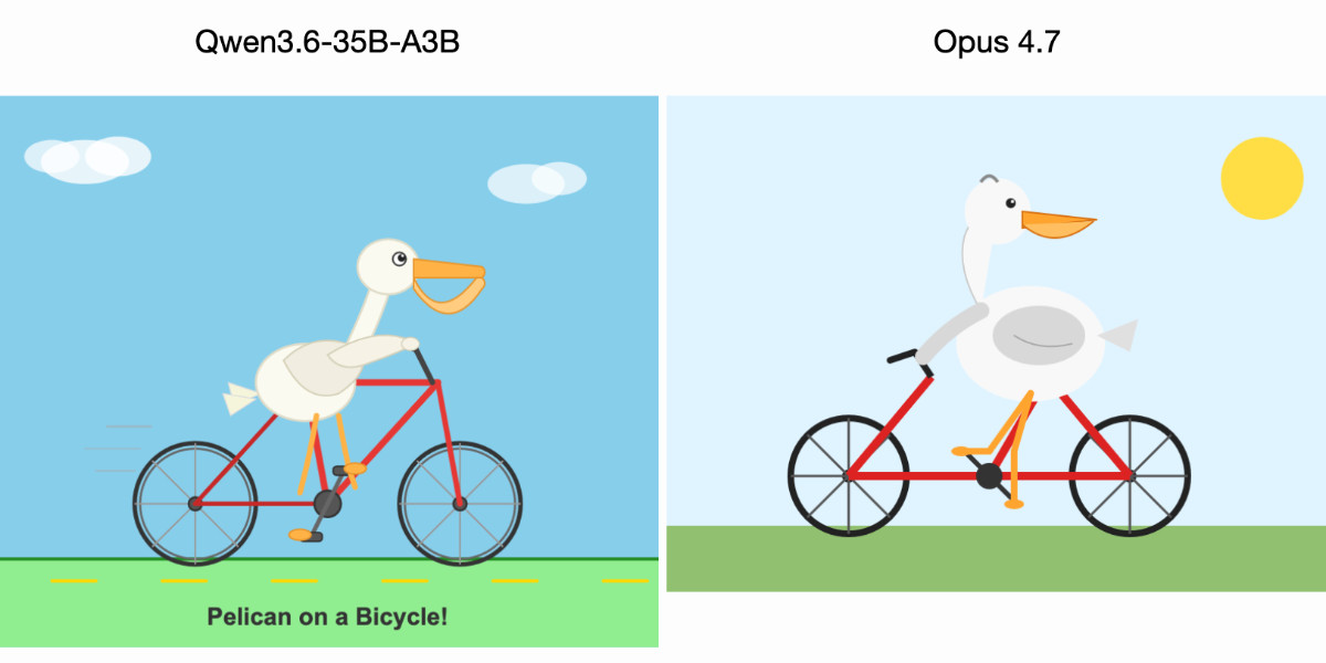 Qwen3.6-35B-A3B trên laptop vẽ chim cánh cụt đẹp hơn Claude Opus 4.7