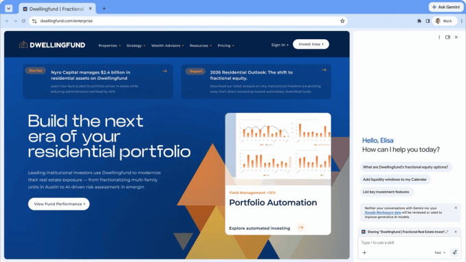 Giao diện làm việc với AI trên Chrome