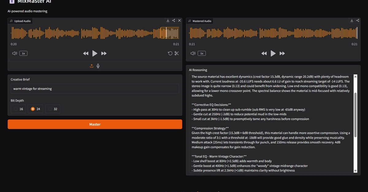 MixMaster AI: Xây dựng kỹ sư Mastering âm nhạc tự động bằng sức mạnh của Claude