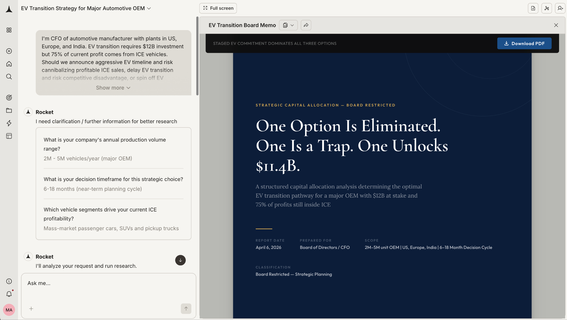 Báo cáo chiến lược phong cách tư vấn do Rocket tạo ra