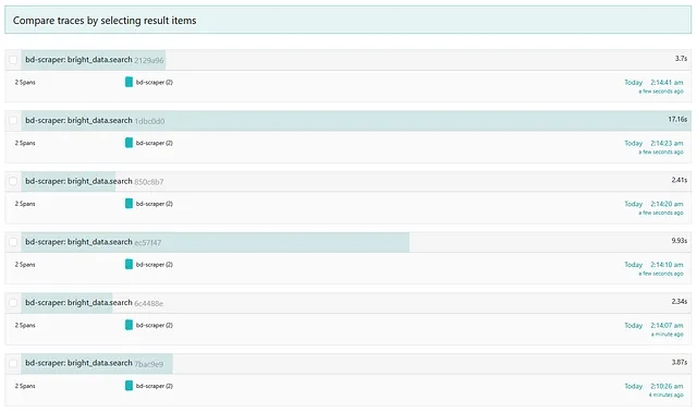 Giao diện tìm kiếm của Jaeger