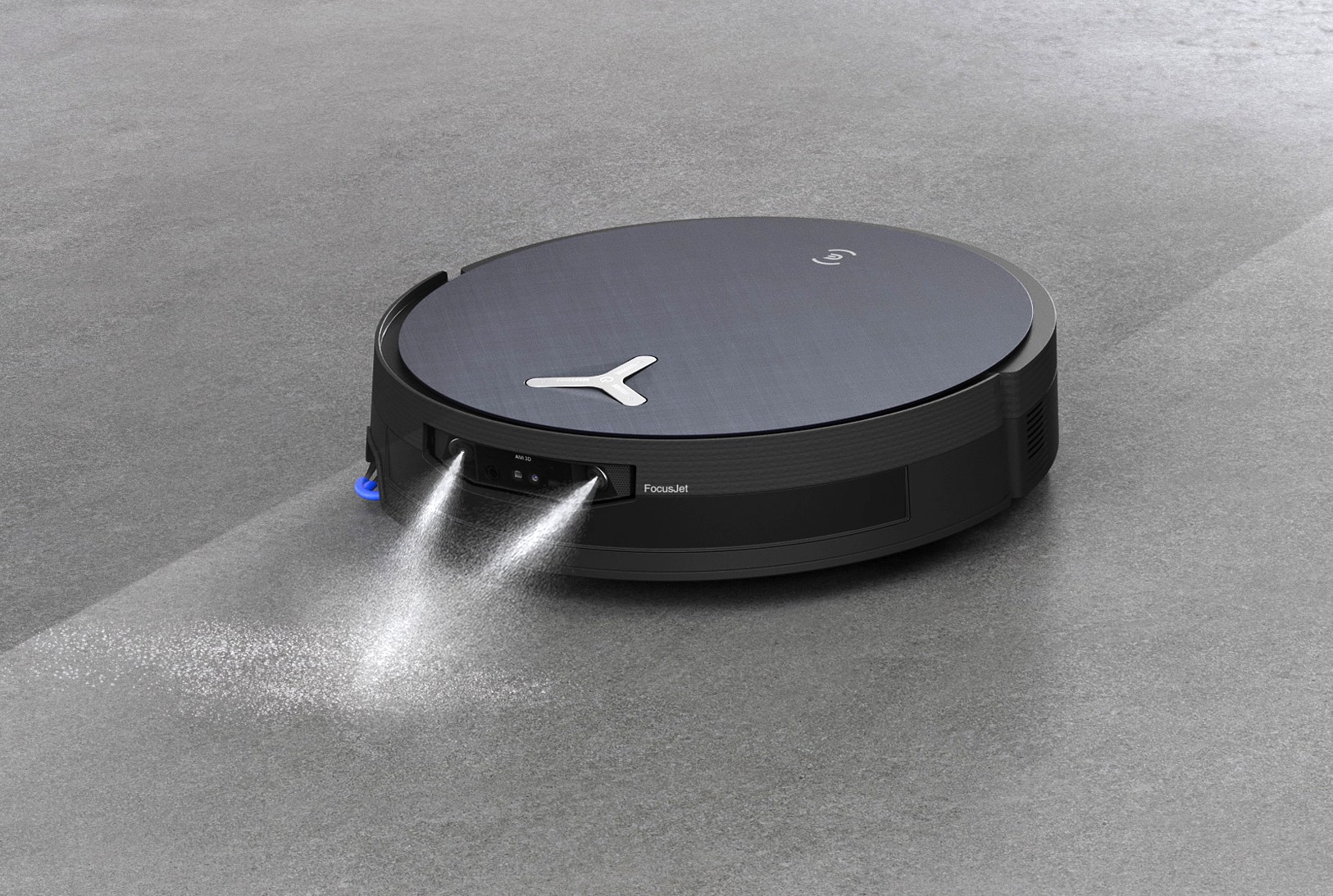 Robot phun hỗn hợp nước và dung dịch làm sạch để làm mềm vết bẩn