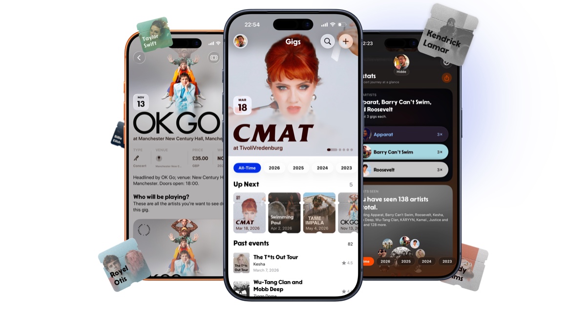 Gigs: Ứng dụng iOS mới dùng AI để lưu trữ và quản lý lịch sử đi xem nhạc của bạn