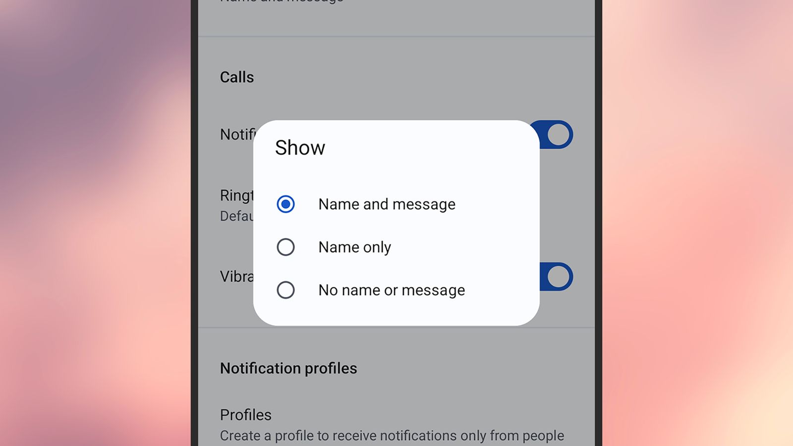 Cài đặt trong ứng dụng Signal