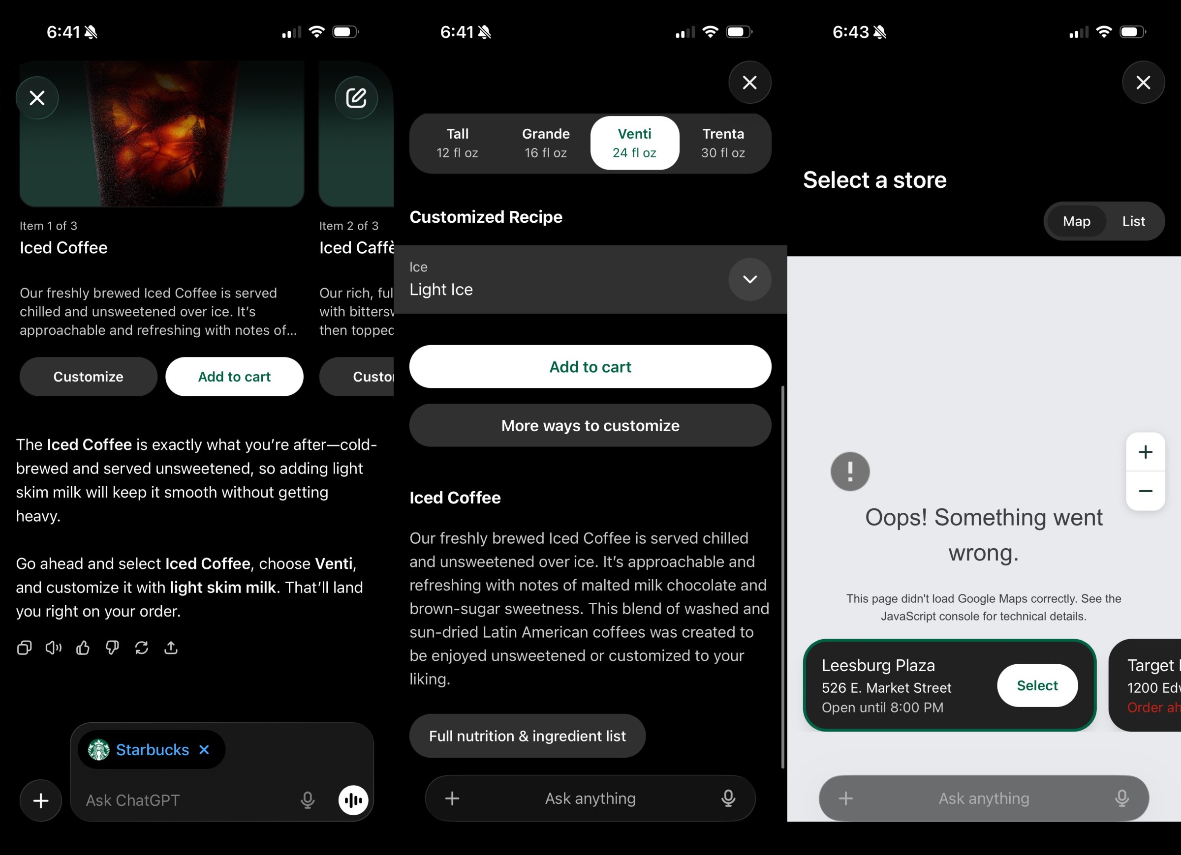 Màn hình chat và các tùy chọn phức tạp
