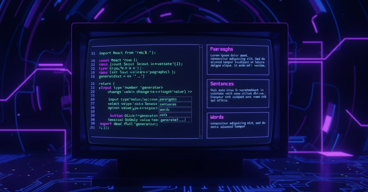 Xây dựng công cụ tạo Lorem Ipsum bằng React không dùng thư viện