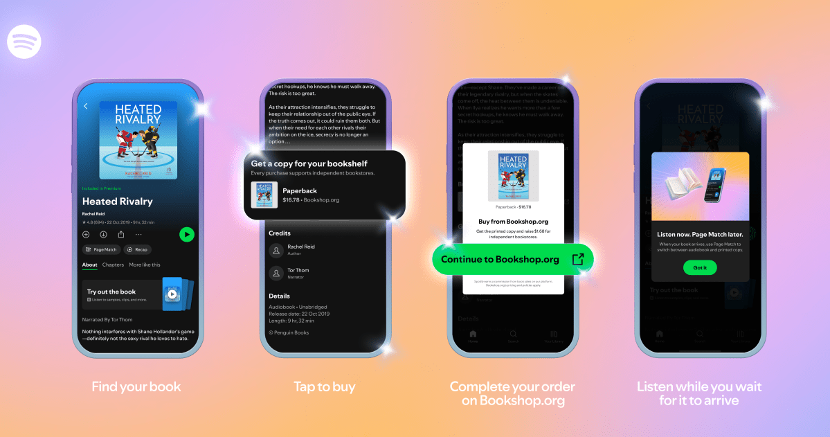 Spotify chính thức bán sách giấy thông qua tích hợp Bookshop.org