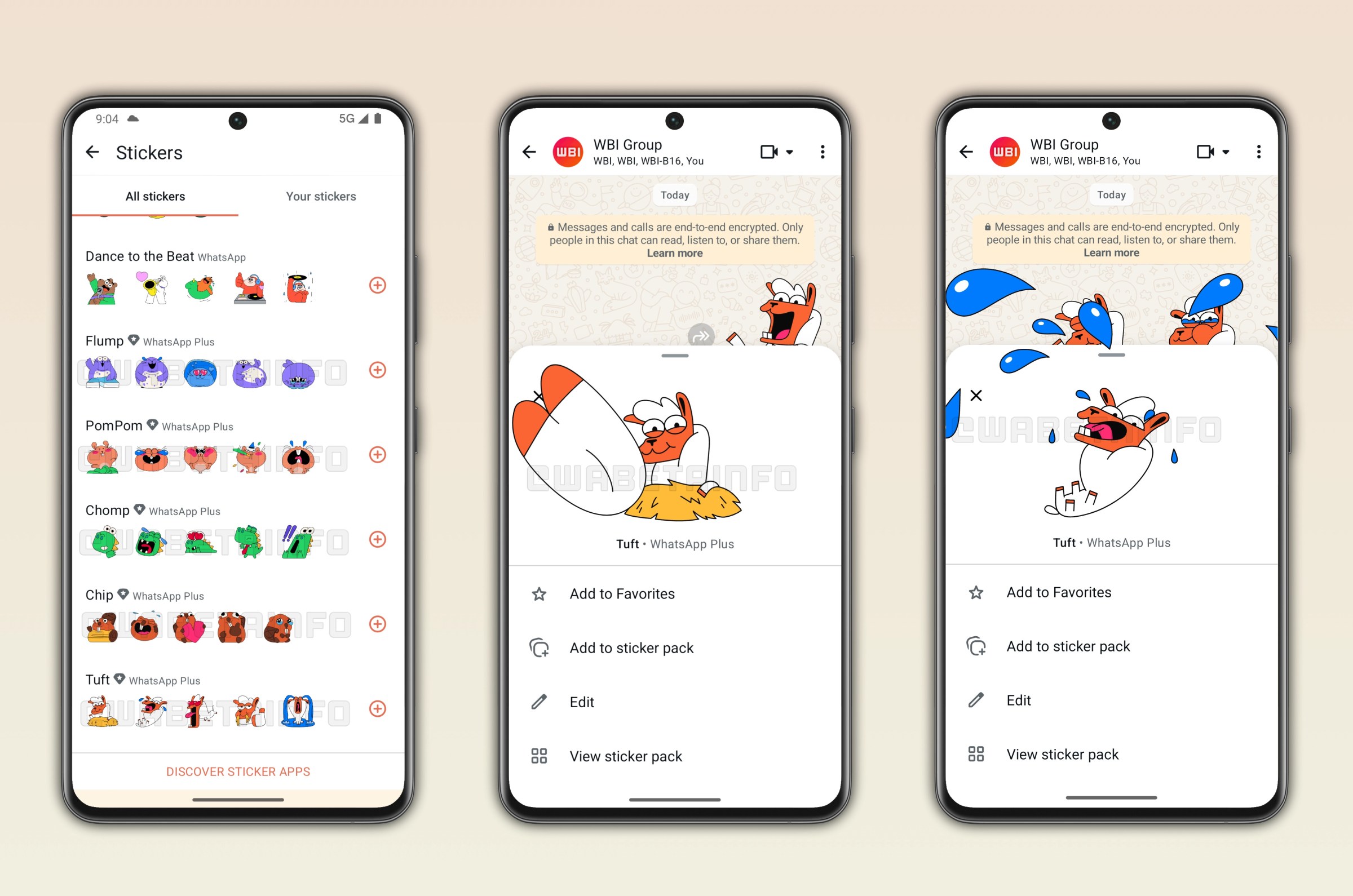 Các tính năng nhãn dán cao cấp trên WhatsApp Plus