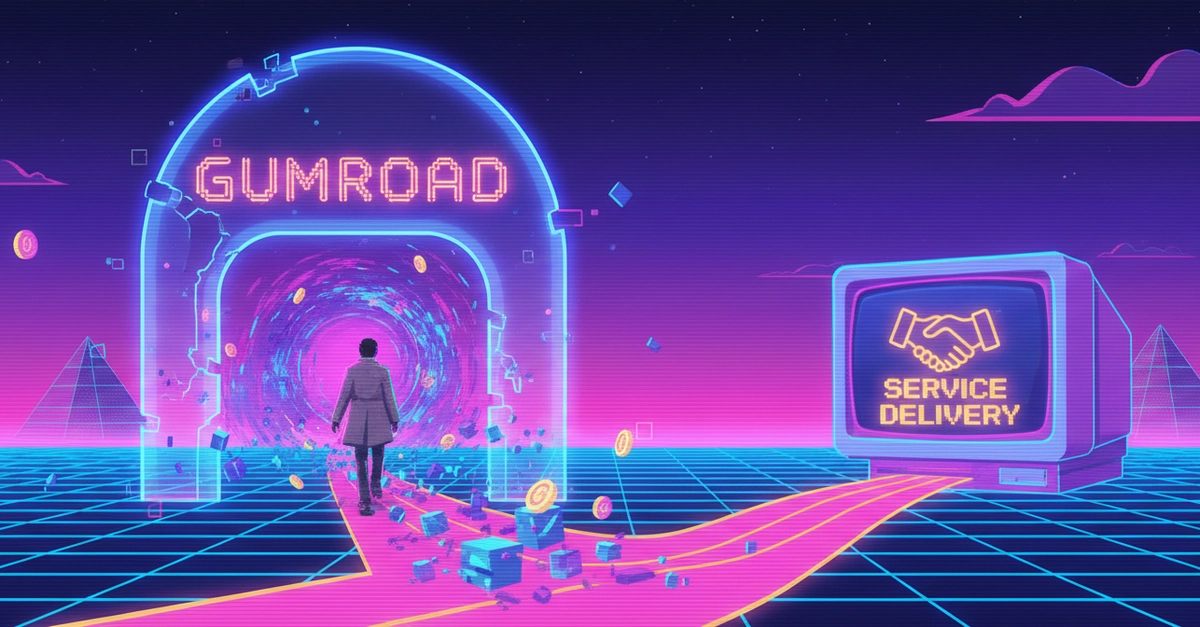 Ảo tưởng về Gumroad: Tại sao tôi từ bỏ bán sản phẩm số để quay lại cung cấp dịch vụ