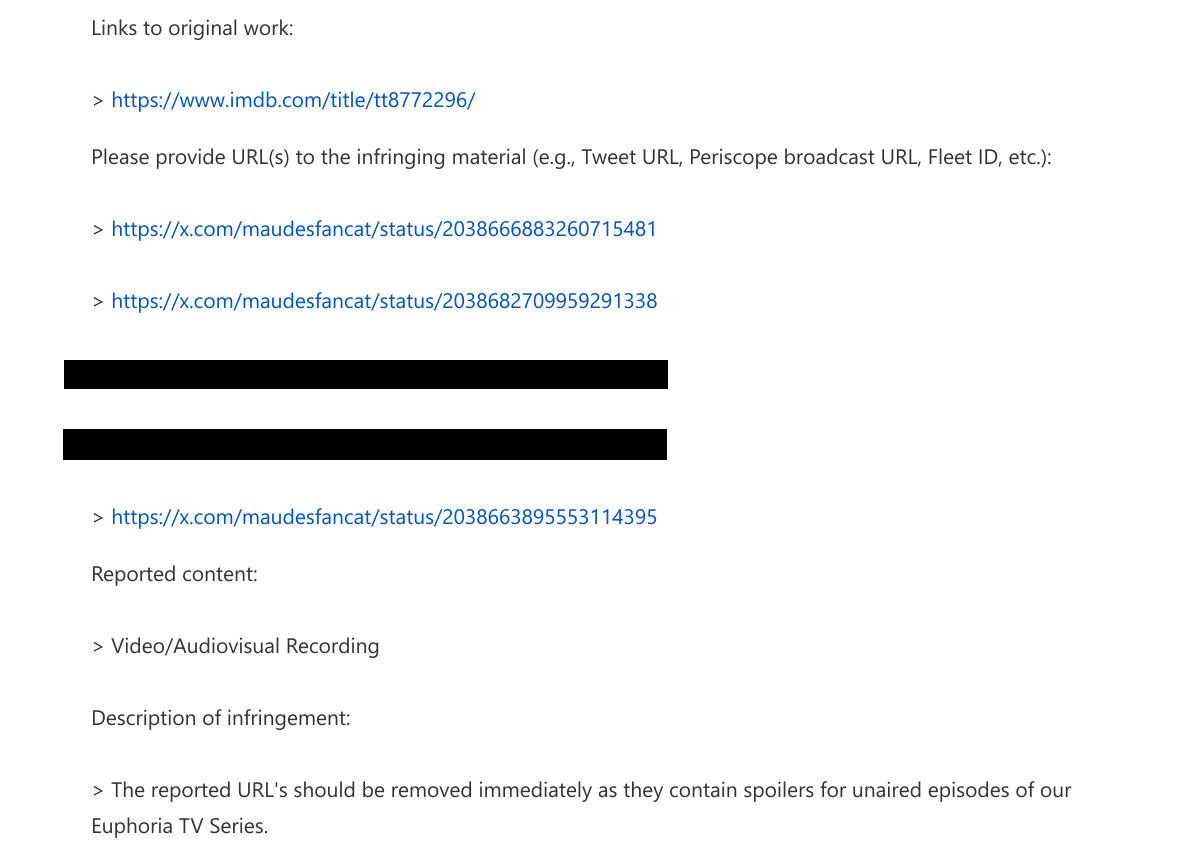 Thông báo gỡ bỏ nội dung ban đầu