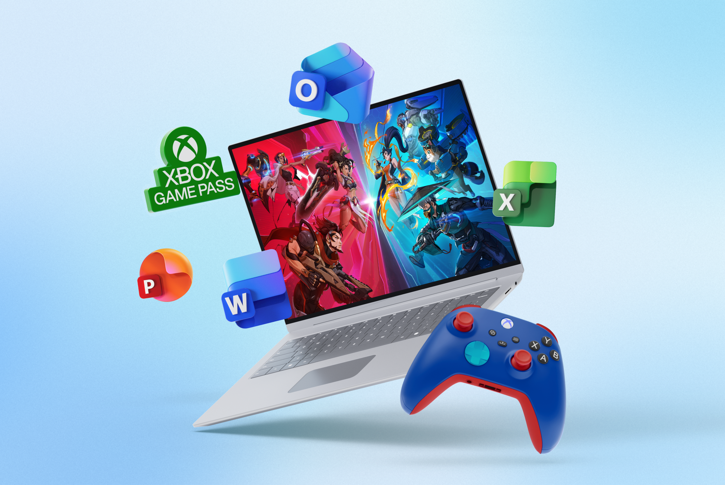 Máy tính xách tay 3D minh họa cho chương trình khuyến mãi mới của Microsoft