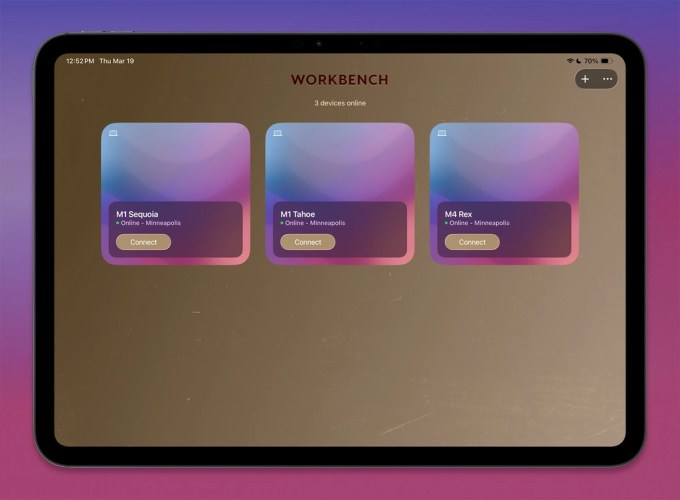 Chọn thiết bị trên Astropad Workbench