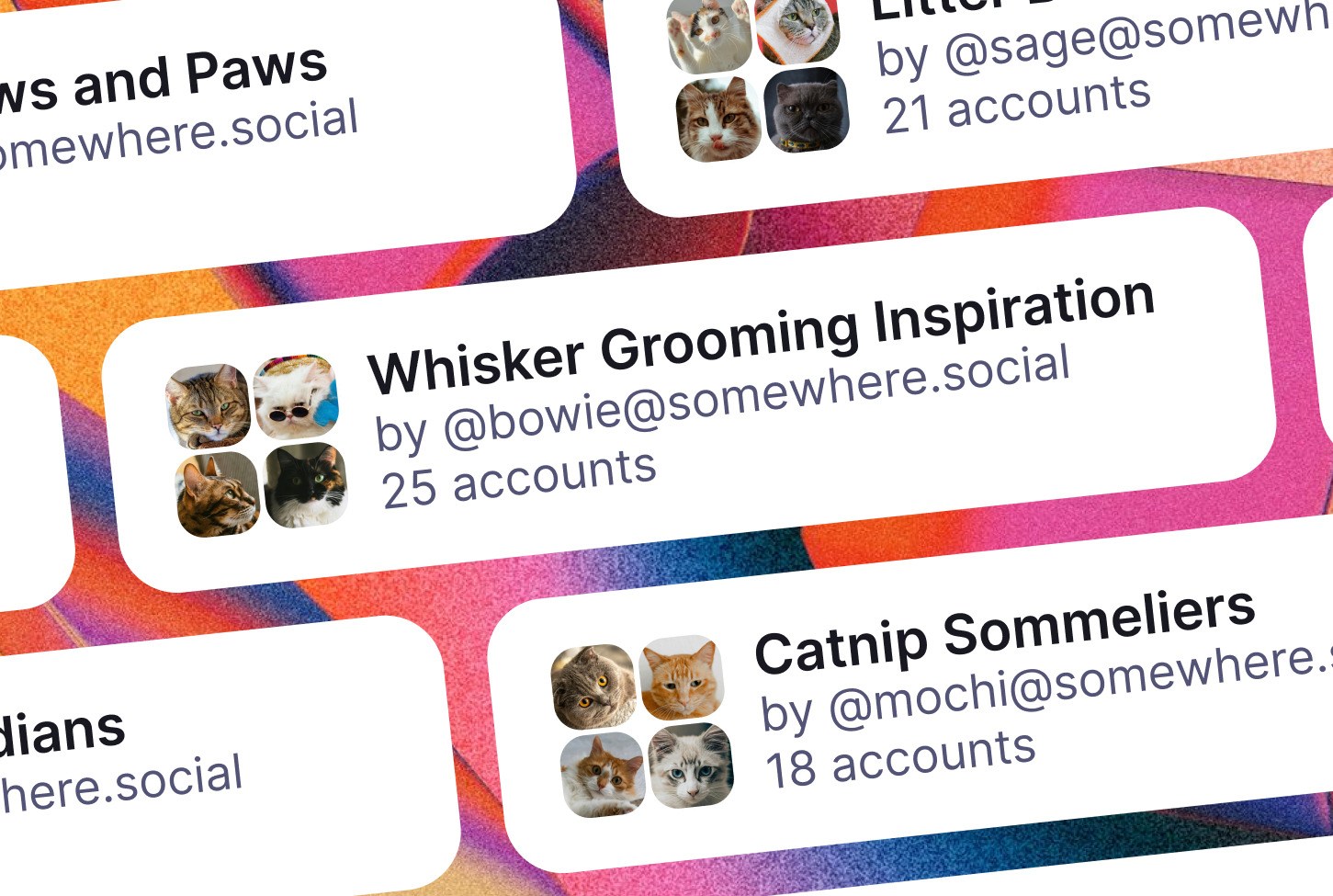 Giao diện tính năng Collections trên Mastodon