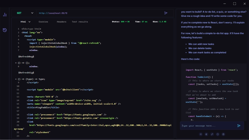 Giao diện chính của dự án PingPaddle