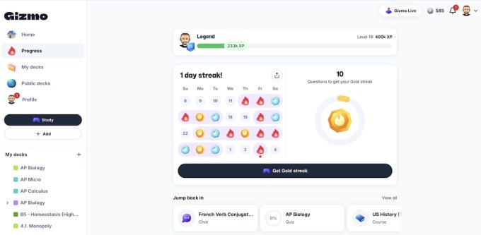 Giao diện ứng dụng Gizmo