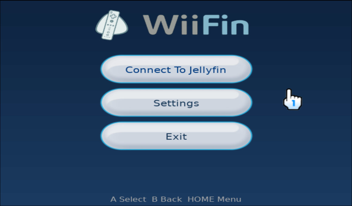 Giao diện WiiFin trên Dolphin Emulator