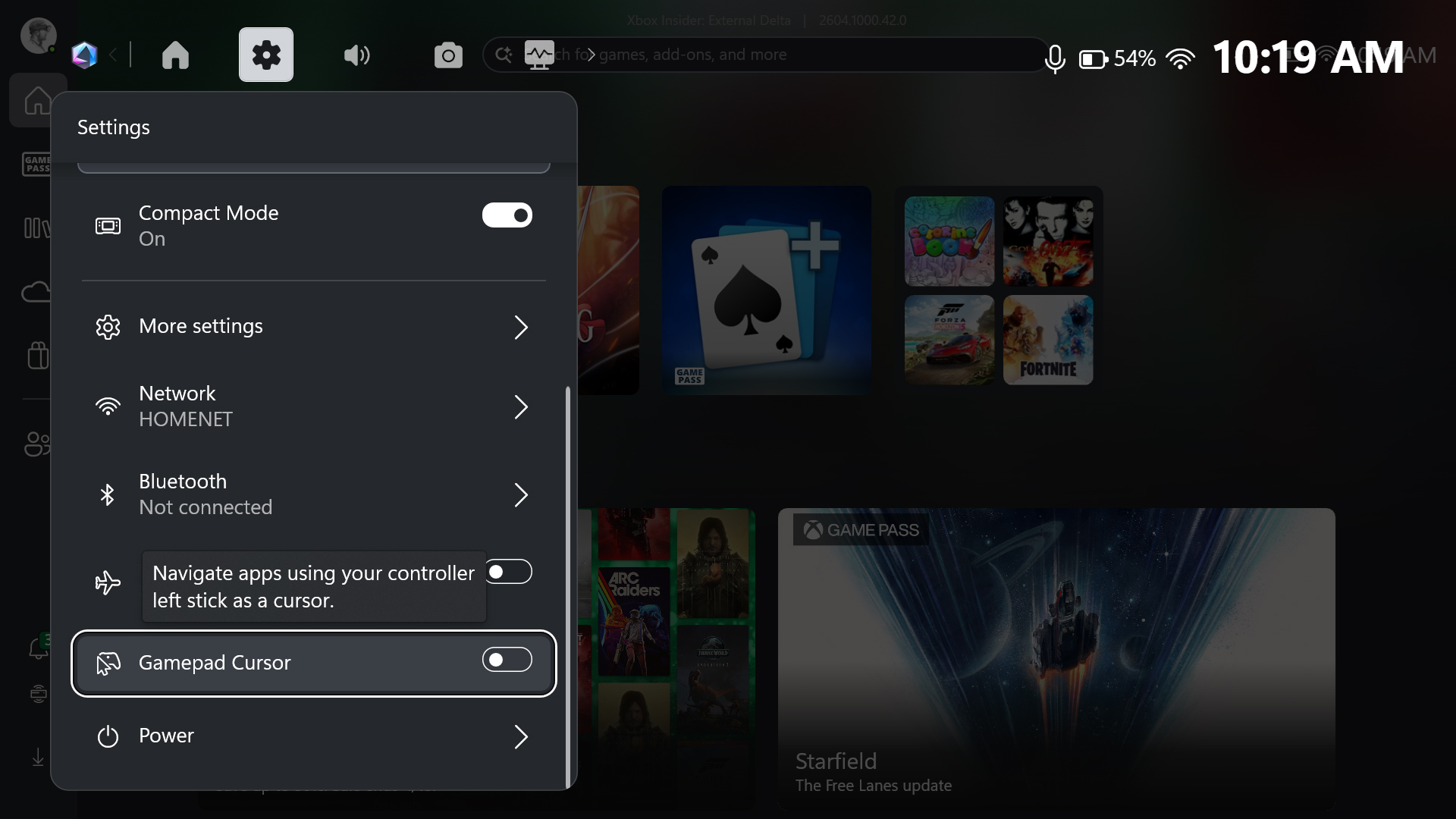 Giao diện Gamepad Cursor