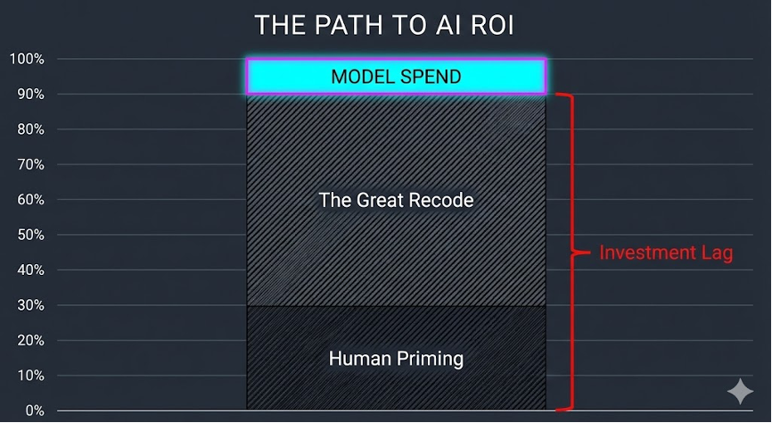 Hình 3. Một lượng tiền khổng lồ đang được chi cho AI nhưng cơ sở hạ tầng xung quanh và các nhà điều hành con người chưa sẵn sàng cho thế giới AI-first