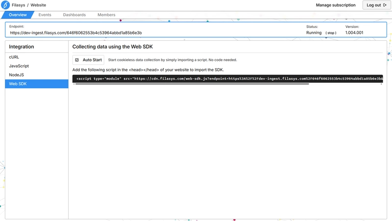 Thiết lập Web SDK trên Filasys