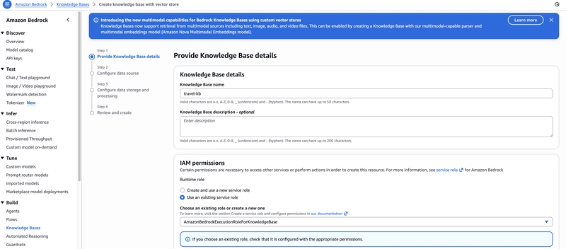 Tạo Knowledge Base trên Console