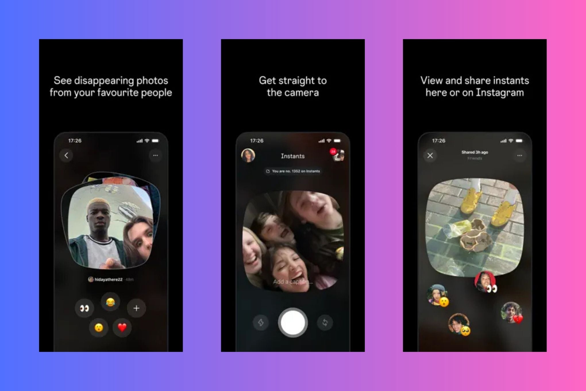 Giao diện nhóm chat trên Instants