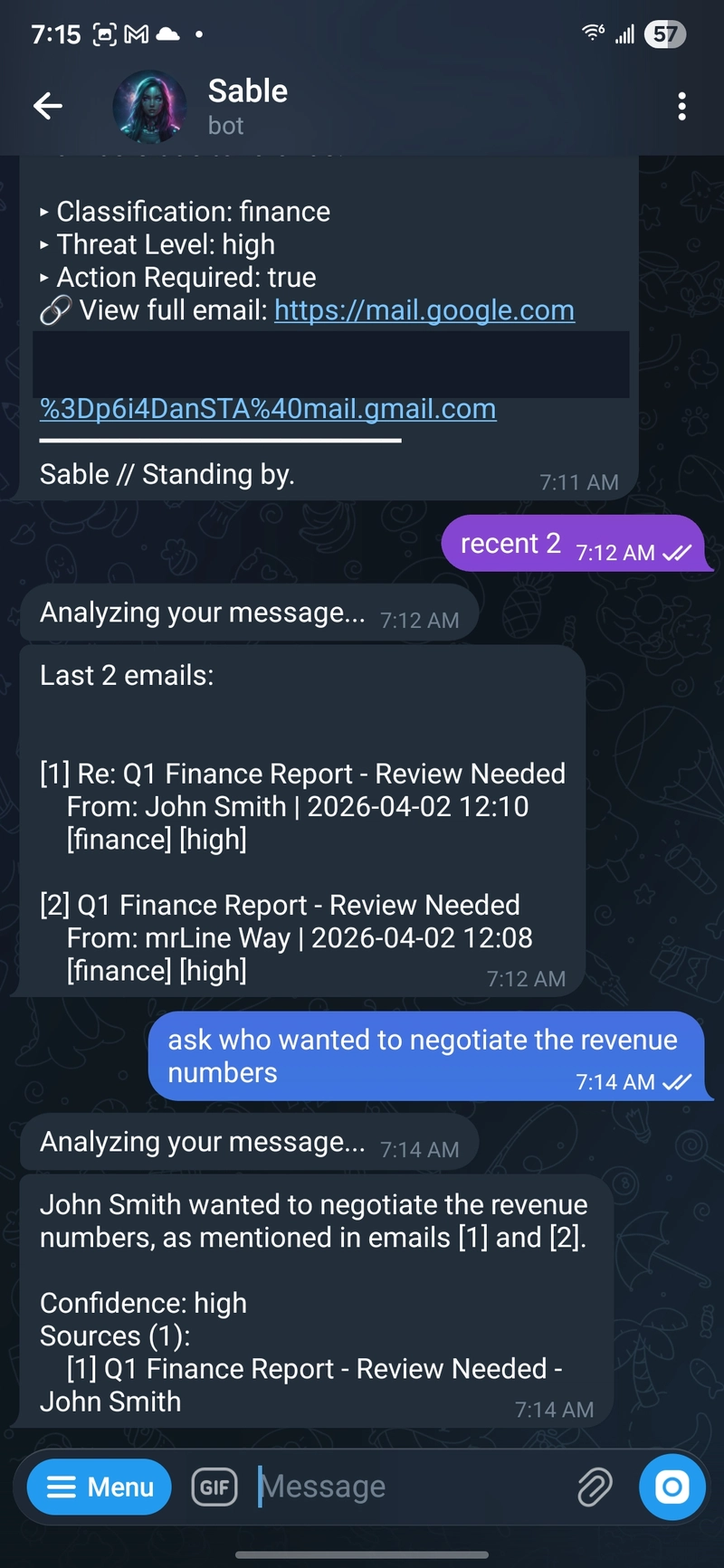 Tìm kiếm email và đặt câu hỏi