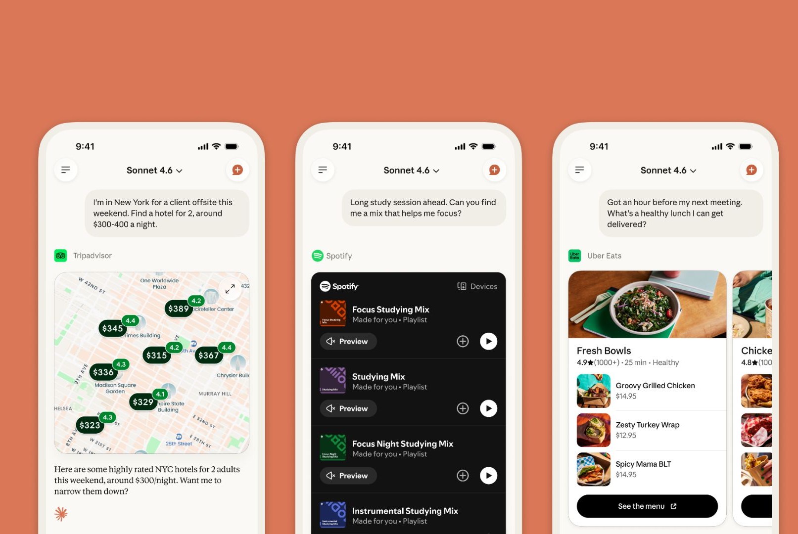 Giao diện Claude với các kết nối ứng dụng mới