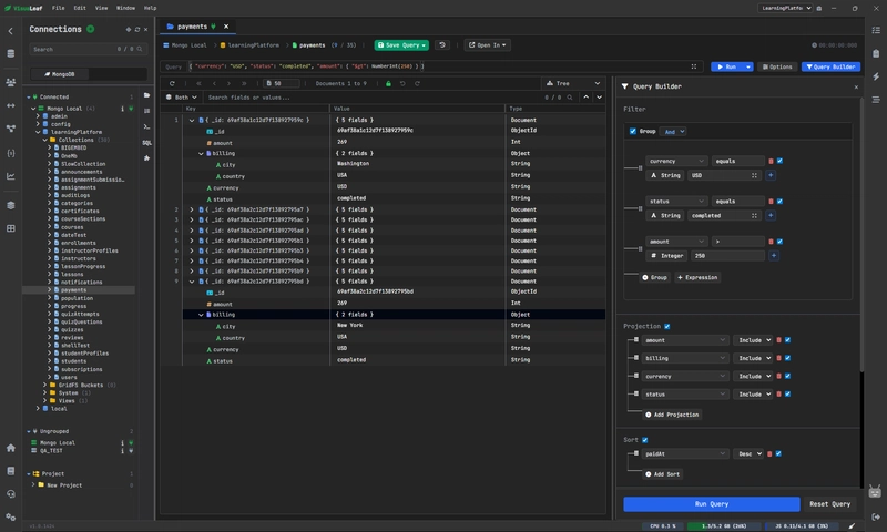 Truy vấn trực quan mà không cần rời khỏi collection