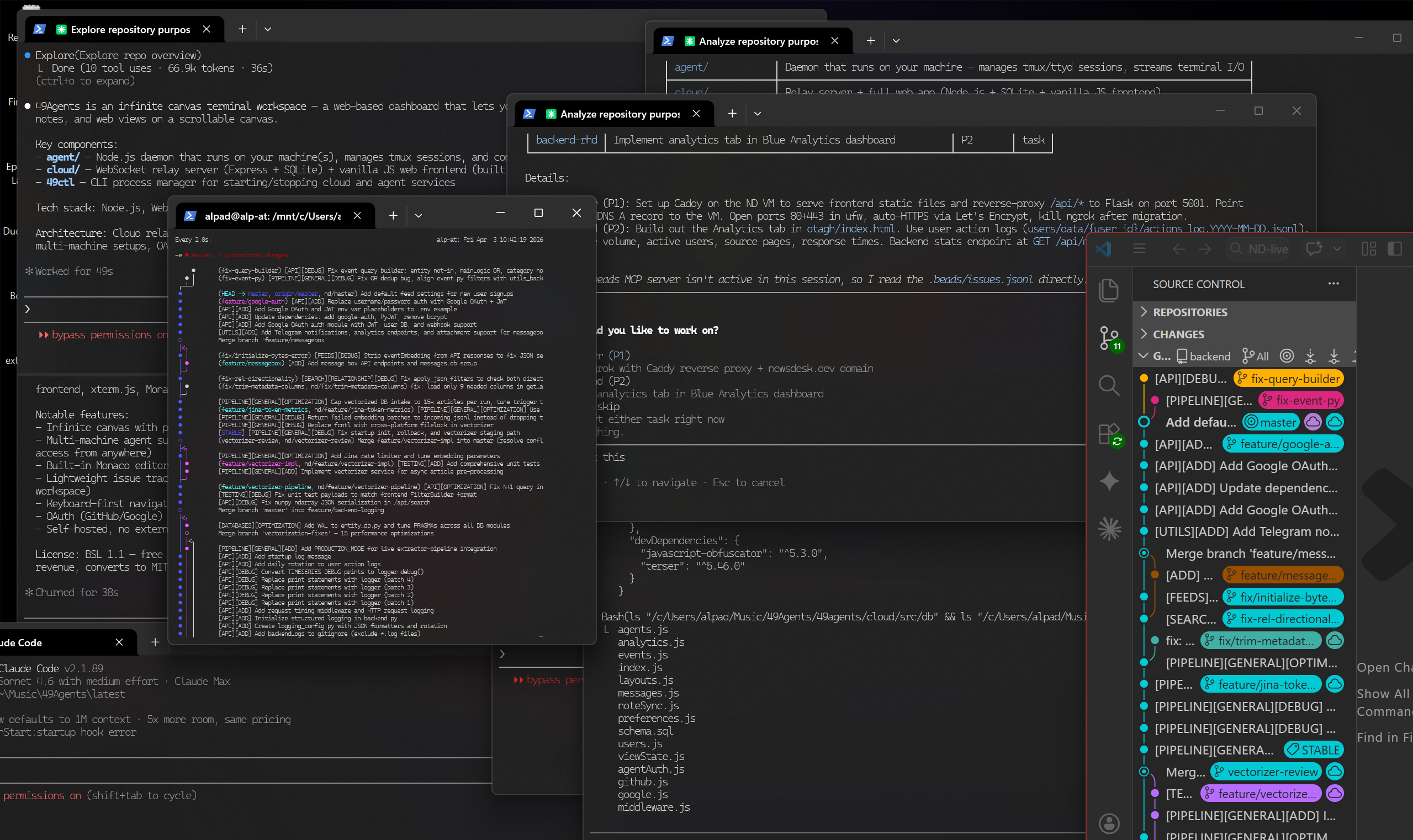 Giao diện làm việc của 49Agents