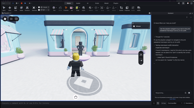 Quy trình kiểm thử tự động của Roblox Assistant