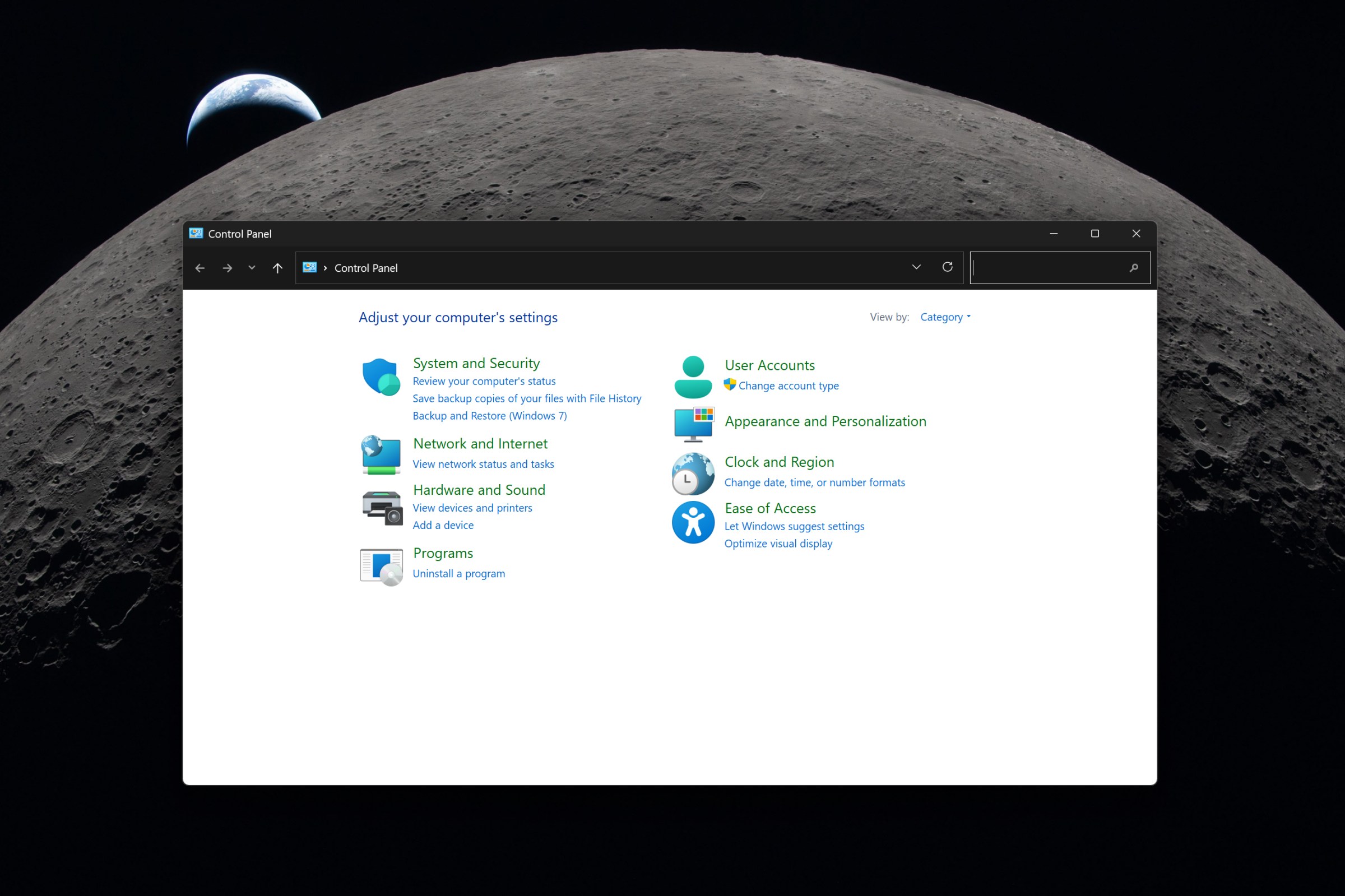 Giao diện Control Panel vẫn tồn tại trong Windows 11