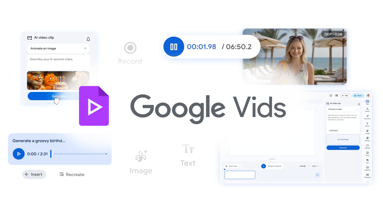 Google Vids cập nhật: Tạo video chất lượng cao miễn phí và tích hợp AI mới