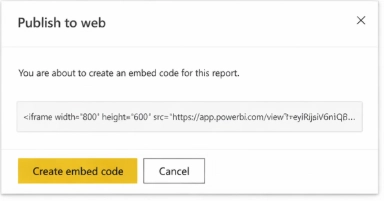 Tùy chọn Publish to web trong Power BI
