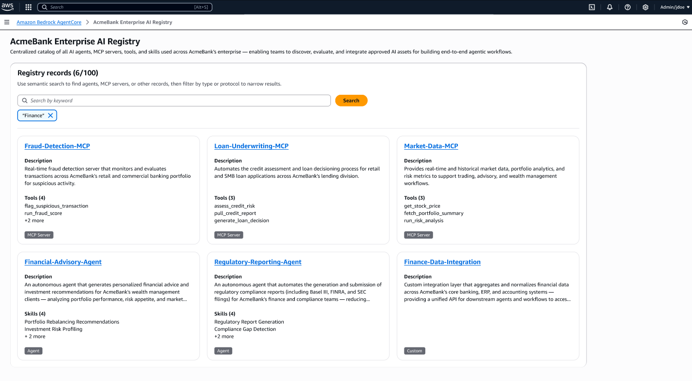 Mô tả về Agent Registry của AWS