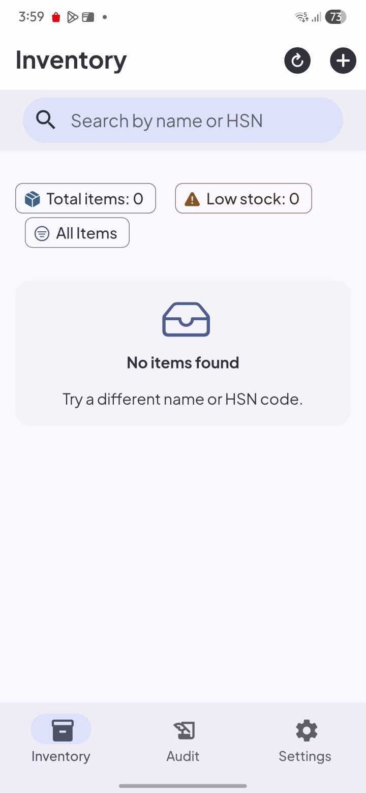 Giao diện ứng dụng kho hàng được xây dựng bằng Framework7