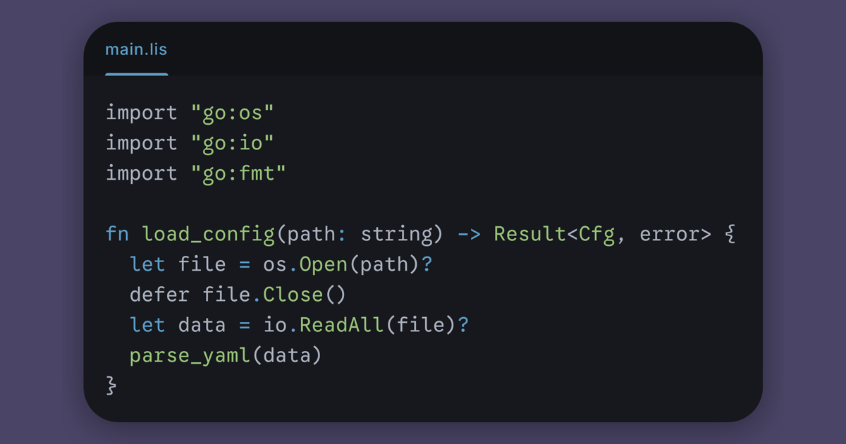 Lisette: Ngôn ngữ lập trình "little" lấy cảm hứng từ Rust, biên dịch sang Go