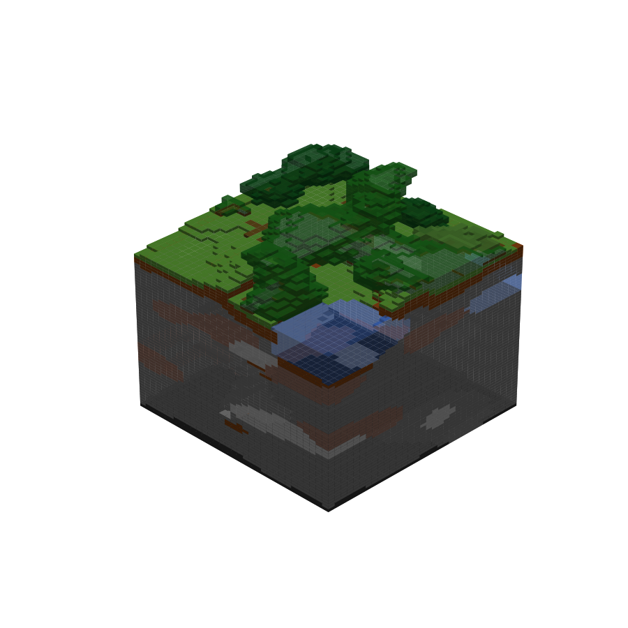 Kết quả tạo sinh địa hình Minecraft