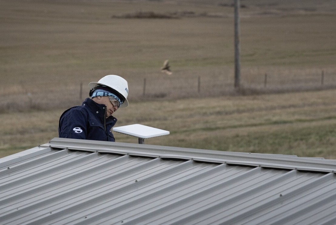 Thiết bị đầu cuối của Amazon Leo đang được lắp đặt