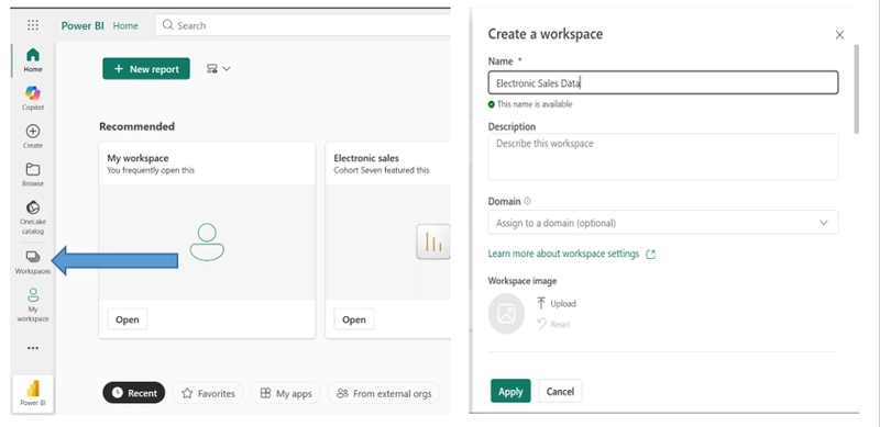 Tạo Workspace mới trên Power BI