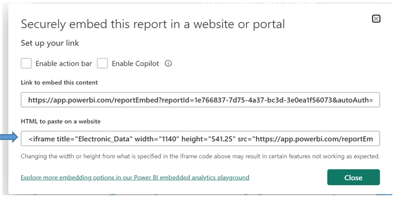 Ví dụ cửa sổ mã iframe