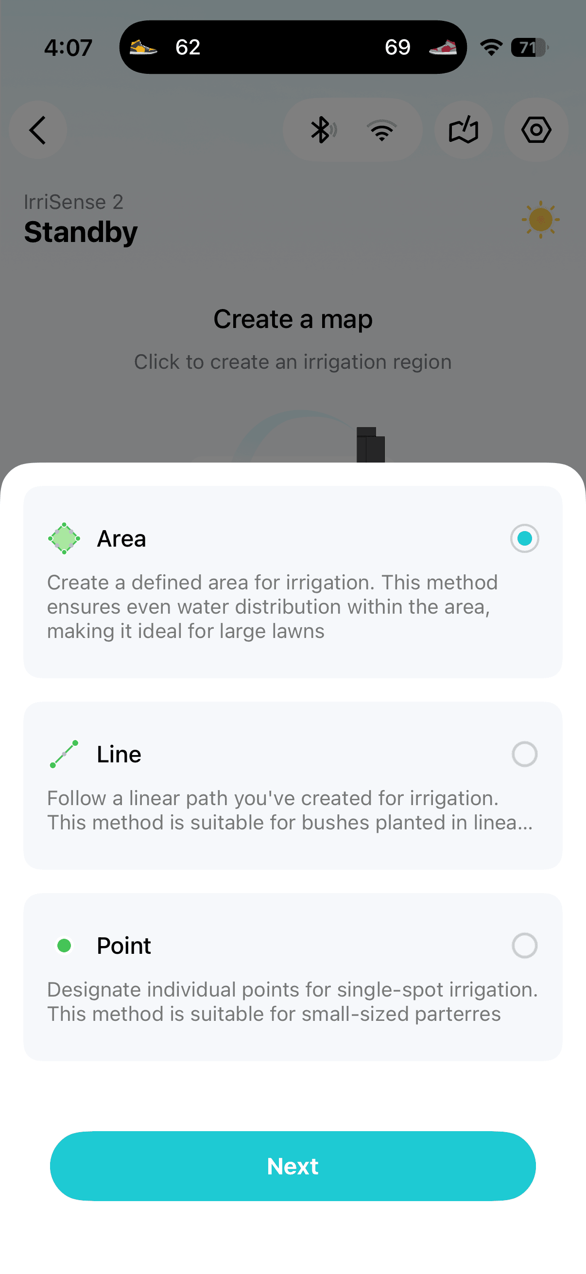 Bản đồ hóa khu vực tưới
