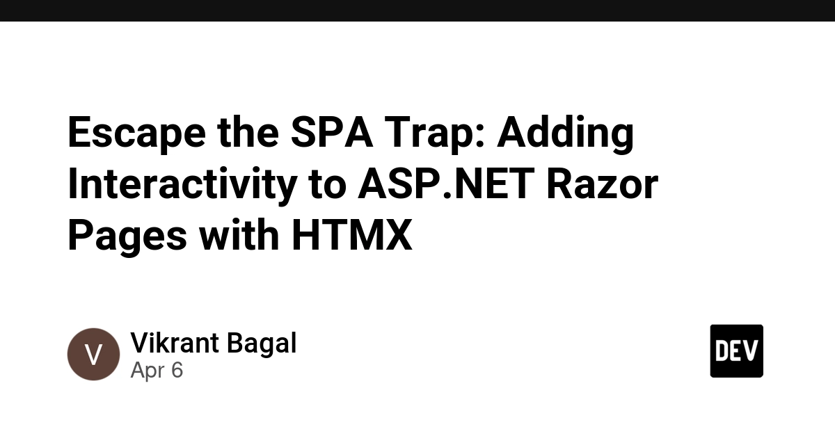 Thoát khỏi "Bẫy" SPA: Thêm tính tương tác cho ASP.NET Razor Pages với HTMX