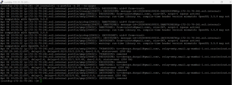 Xem log xác thực gửi email