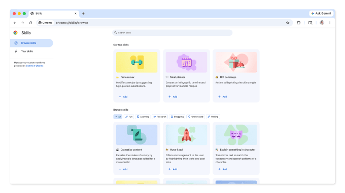 Thư viện Skills trên Chrome