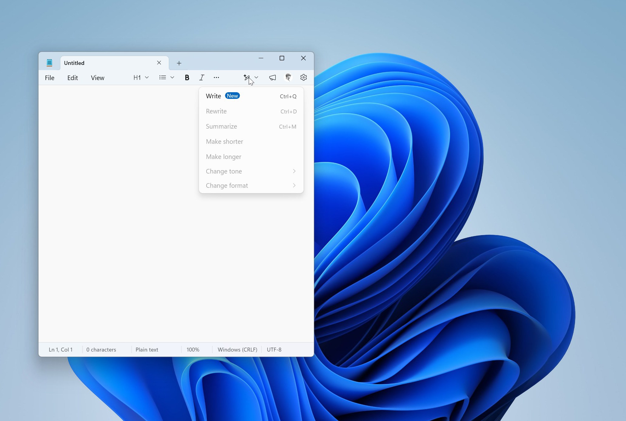 Chi tiết menu công cụ viết