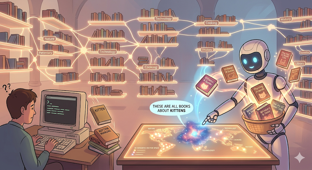 Minh họa không gian vector cho các từ khóa